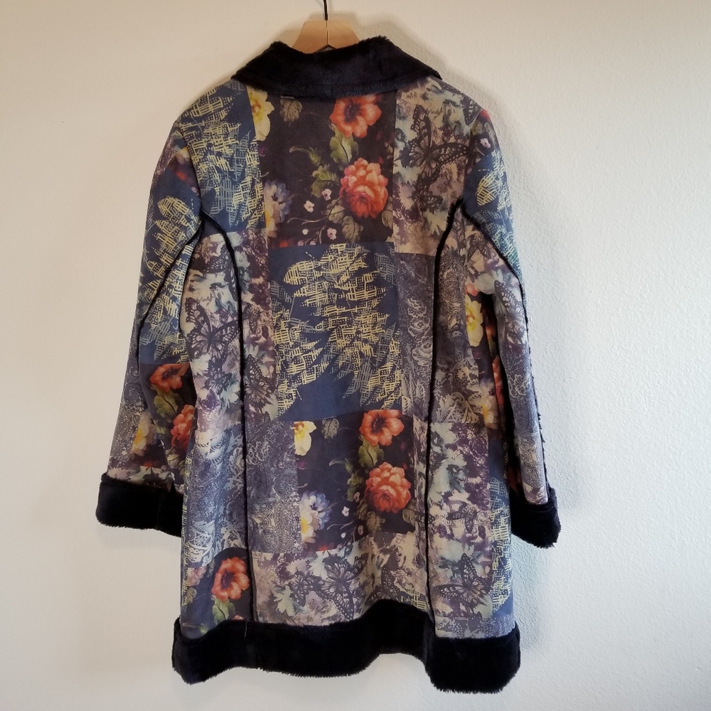 Coldwater Creek Floral Faux Suede Coat - Picture 3 of 8